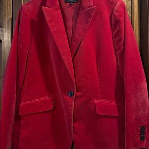 Talbots Vibrant Red Velvet Jacket